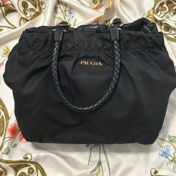 Prada tessuto nylon bauletto bow bag crossbody - Picture 2 of 16